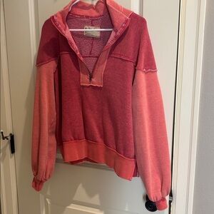 We The Free Red Half-Zip Sweatshirt